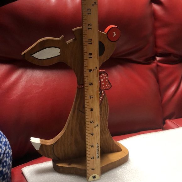 Vintage wooden Red nose Reindeer - Picture 14 of 14